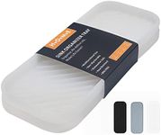 HvOvMvE Silicone Organizer Tray, Soap and Sponge Holder for Kitchen Sink, Bathroom - Storage Tray for Dish Brush, Soap Dispenser, Dishwashing Accessories- 2 Pack Clear