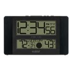 La Crosse Technology 513-1417BS Atomic Digital Clock with Temperature and Moon Phase, Black