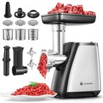 AAOBOSI Electric Meat Grinder, 4-in-1 Meat Mincer Machine [2800W Max] with 3 Slice, Shred Blades, 2 Blades, 4 Plates, Sausage Stuffer, Kubbe Kit, for Home Kitchen Use, Stainless Steel