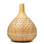 ASAKUKI Polypropylene (Pp) Essential Oil Diffuser, 400Ml Cool Mist Humidifier, 16 Hours Operation Aroma Diffuser With Waterless Safety Switch & 14 Led Colors-Yellow