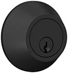 Lock Scout Deadbolt with Round Trim, Keyed 1 Side, Matte Black Finish