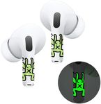 RockMax for AirPod Skins, Luminous Glow in The Dark Decal Stickers for Ear Buds, Pop Art DIY Tattoos for AirPods Pro 2nd Generation, Durable, Easy to Apply, Present for Party and Birthday