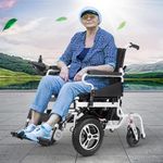 Electric Wheelchair,15 Miles Electric Wheelchairs for Adults,Lightweight Foldable All Terrain Motorized Wheelchair For Seniors,Portable Power Wheelchair for Travel,Compact Mobility Scooters-Up to330lb