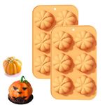 2Pcs 3D Pumpkin Cake Mould Silicone, Autumn Cake Molds, Fall Baking Mould, Pumpkin Silicone Mould for Thanksgiving Halloween Christmas Candy, Baking, Cake, Chocolate Mould