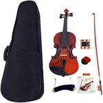 4/4 Violin, Full Size Violin, Beginner Violin, Durable Natural Solid Wood Fiddle for Students, Music Instruments for Adults, Acoustic Violin with Case, Bow and Rosin