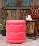 ShadowKart Pouffes Sitting Stool for Living Room, Wooden Mudda Ottoman Stools, Pouffe Footstool, Pouf for Office Home Decoration & Dressing Table, 16x16x18 Inch (Baby Pink)