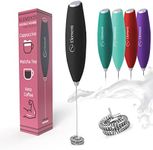 Elementi Milk Frother Wand with Double Whisk - Coffee Frother Electric Stirrer - Matcha Whisk & Drink Mixer Handheld - Hand Held Milk Frother & Electric Whisk for Coffee (Black)
