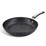 Scoville Xtra 28cm Frying Pan, Non Stick Frying Pan, Neverstick Coated, Suitable for All Hobs, Rapid Heat Conduction, Perfect for Frying Eggs, Ergonomic Handle, Aluminium, Black [Amazon Exclusive]