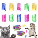 AIMICOCA Cat Spring Toy(100 Pack), Interactive Cat Toy, Lightweight Durable Plastic, BPA-free Colorful Cat Plastic Coil for Swatting, Biting, Hunting(Random Color)