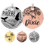 Personalized Pet ID Tags, Customized Dog Name Tags & Cat ID Tags, Round Custom Stainless Steel Dog Tags, Deep Engraved on Both Sides for Pets, Laser Engraving Dog Collar Tag