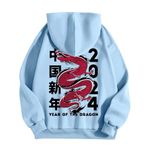 Christmas Sweater Graphic Sweatshirts Cotton t Shirts Men Men's Fall Jackets with Hood Leather Jacket Electric Hoodie Christmas Jumpers for Men UK Flannel Jackets for Men （Light Blue, XXL