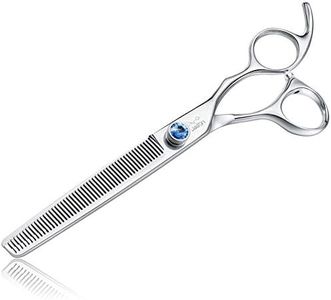 JASON 7" 50 Teeth Thinning Dog Grooming Blending Scissor, Ergonomic Pet Grooming Thinner Blender Shears Cat Trimming Texturizing Kit with Offset Handle and a Jewelled Screw, 30% Thinning Rate