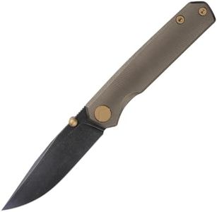 FerraMonster Folding Pocket Knife, 2.95" Elmax Blade EDC Knife with Titanium Handle and Frame Lock, Small Pocket Knife with Clip for Men, Sharp Camping Hiking Hunting Survival Knives (Gold)