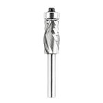 SpeTool 1/4" Shank 1/2" Cutting Diameter Bottom Bearing Compression Spiral Flush Trim Router Bit, Solid Carbide Template Router Bit for Pattern Work Woodworking Tool