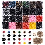 ASTARON 1028Pcs Safety Eyes and Noses Kit with Washers for Crochet Toys Doll Plush Animal Craft Making Assorted Sizes(6mm-15mm)