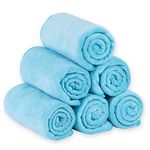 JML Microfiber Bath Towels, Bath Towel Set (6 Pack, 27" x 55") - Extra Absorbent and Fast Drying,Multipurpose Microfiber Towel for Bath, Beach, Pool, Sports, Yoga - Sky Blue