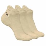 HEELIUM Bamboo Socks For Women, Ankle Length, Odour-Free & Breathable, Padded Base & Anti-Bacterial, 3X Softer Than Cotton Socks - Beige