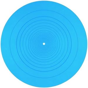 Turntable Platter Mat, 12 Inch Diameter Silicone Turntable Mat Anti-Static Anti-Slip Turntable Pad Record Player Mat LP Slipmat for Vinyl Record Mat Replacement Accessories (Blue)