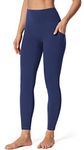 IUGA Buttery Soft Leggings for Women High Waisted Gym Leggings with Pockets No Front Seam Yoga Pants for Running Workout Navy Blue