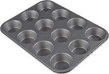 DRUDRAYA 12 Cup Muffin Pan, Non-Stick Baking Pans, Easy to Clean and Perfect for Making Jumbo Muffins Cup Cake (Black) (D84)