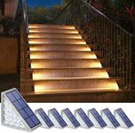 NIORSUN Outdoor Step Lights,8 Pack Warm White Solar Step Lights for Outside Waterproof IP67 Auto On Off,Solar Lights for Steps,Stair,Patio,Yard,Porch,Front Door,Sidewalk,Deck Decor
