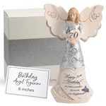 Elements Pavilion Gift Company 82416 - Happy 70th Birthday May Today's Wishes Fill Your Life with Happiness 6" Angel Figurine