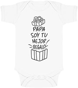 Green Turtle Body de manga corta para bebé - Body Bebe Papa Dia del Padre Regalos Body Bebe Divertido Regalos Papa Dia del Padre Bebe Body Newborn Blanco