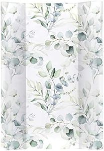 Rotho Babydesign Matelas à Langer avec Cales, Dès 0 Mois, Natural Leaves, 20099 0001 DE