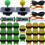 SJ@JX Arcade Game 2 Player Controller DIY Kit Microswitch Button 4&8 Way Joystick Zero Delay USB Encoder Fighting Stick Handles Console for PC MAME Raspberry Pi Retropie