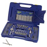 IRWIN Tools Hanson Machine Screw/Fractional/Metric Tap and Hex Die and Drill Bit Deluxe Set, 117 Piece 26377, Silver/Blue