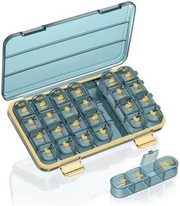 Acedada Pill Organizer 4 Times A Day, Weekly Travel Pill Box 7 Day, Blue