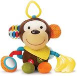 Skip Hop Bandana Buddies Baby Activity and Teething Toy with Multi-Sensory Rattle and Textures, Monkey