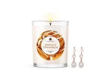 JewelScent Sinfully Cinnamon Signature Candle and Jewelry with Surprise Earring Inside | Made in USA | Parrafin Free | Natural Soy Blend | ECO Friendly Organic (Earring)