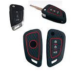 AutoMoto Key Cover Black Remote Key Shell Rubber Key Case Pad Three Button Compatible for Universal Cars Xhorse DF Universal Remote Key (Flip Remote Key Cover)