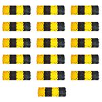 Robustt Plastic Speed Bump 1Mtr, 50mm Road Reflectors (32 Yellow & 32 Black Pieces) for high Visibility and Concrete Traffic Driveway