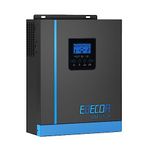 EDECOA 2500W Solar Hybrid Inverter 24V DC to 230V 240V AC with 80A MPPT Solar Charger Controller, AC Charger All-in-One Power Inverter Off-grid
