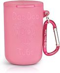 Doo Doo Tube Dog Filled Waste Bag Holder - Reusable Dog Poop Bag Tube Designed to Keep in Odors and Germs (Pink)