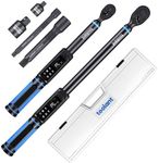 toolant 3/8" & 1/2" Digital Torque Wrench Set, 3/8" 1.5-100 ft-lb (2-135 N·m) / 1/2" 3.7-250 ft-lb (5-340 N.m), ±2% Accuracy 2-Pack with 3 Alerts, 9 Presets & 500 Memory for Car Motorcycle Bike Truck