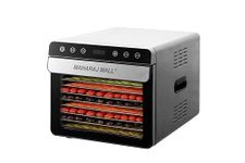 Maharaj Mall 700W Stainless Steel 8 Trays Household Food Dehydrator Jerky Machine with 35-85℃ Temperature Control 0-24H Timer 4KG capacity Double Housing