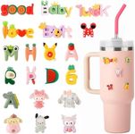 Prurex 20 Pcs 3D Waterproof Stickers for Water Bottle, Accessories for Stanley and Yeti Tumbler, Cute Alphabet Stickers for Boys and Girls