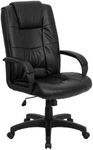 Flash Furniture Jessica High Back Black LeatherSoft Executive Swivel Office Chair with Arms