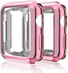 Case Compatible for Apple Watch Series 6 /SE/Series 5/Series 4 Screen Protector 40mm iWatch Overall Protective Case TPU HD Clear Ultra-Thin Cover for 40mm Apple Watch 2 Pack Rose Gold