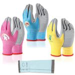 SLARMOR Kids Gardening Gloves for Age 2-3, Age 4-5, Age 6-13,Childrens Garden Gloves Non-Slip Work Gloves, Kids Gardening Work Gloves,Foam Rubber Coated Gardening and Work Gloves for Girls and Boys