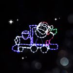 Garden Mile Santa on Train Silhouette Rope Lights - Pre-Lit Acrylic Large Waving Multicolour LED Lights - Festive Lighting Indoor or Outdoor Christmas Decorations for Window, Garden, Home Decor