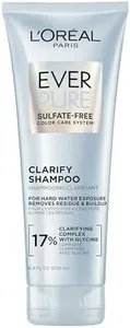 L'Oreal Paris Clarify Sulfate Free Shampoo with Antioxidants, Clarifying Shampoo for Hard Water Exposure and Styling Build-up, EverPure, 6.8 Fl Oz