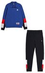 Champion Men's Legacy Retro Sport Sweatsuits-Light Powerblend High-Neck Full-Zip Tracksuit, Electric Blue/Black, M