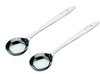 SignoraWare Kitchen Tools Stainless Steel(Food Grade) Heavy Gauge(1.5 MM) Prima Ladle/Karchi/Milk Ladle/Soup Ladle No.5 for Seving/Cooking/Pouring All Types of Gravies/Dal/Curries (Size 28 cm) Set/2