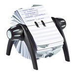 Durable 241601 TELINDEX, Black Flip Rotary Address Card File, 500 Double-Sided Cards, 25 Alphabetical Dividers