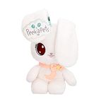 PEEKAPETS White Bunny | Funny, sweet and soft Plush toy that wiggles its ears when you Squeeze her tummy – Ideal fluffy gift for babies and children up to 4 Years