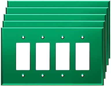 LIDER Reflective Decorator Wall Plate, Oversized 4-Gang, Acrylic, 5-Pack